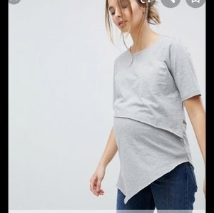 ASOS grey maternity nursing top